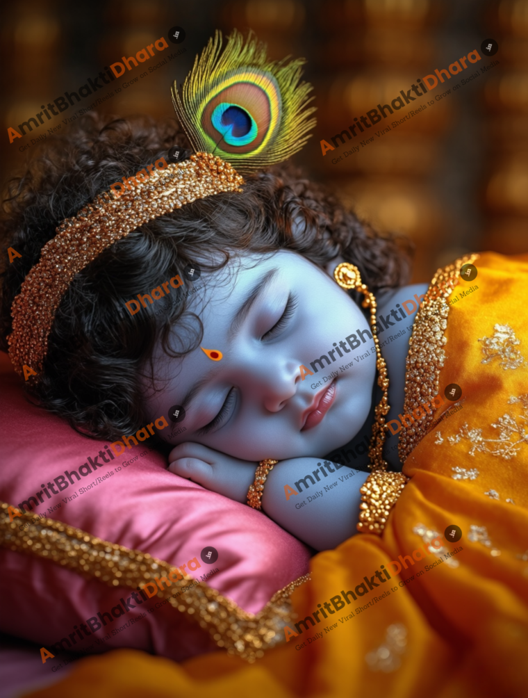 Sleeping Baby Krishna (Set of 5 Images) - Image 2