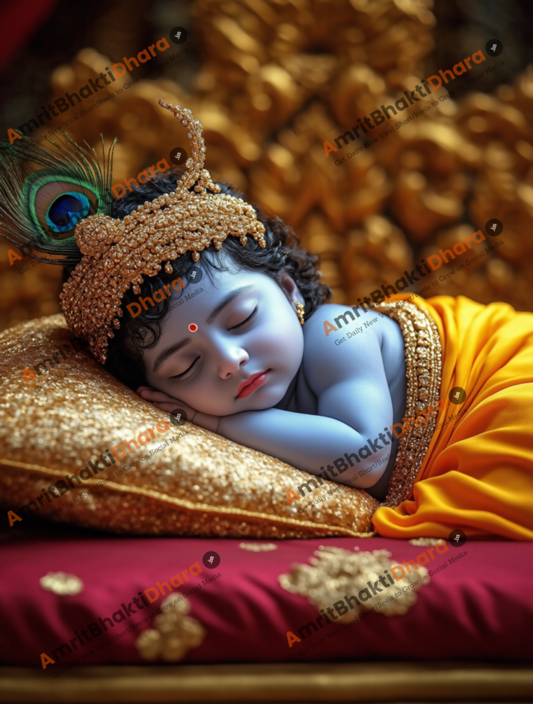 Sleeping Baby Krishna (Set of 5 Images) - Image 3