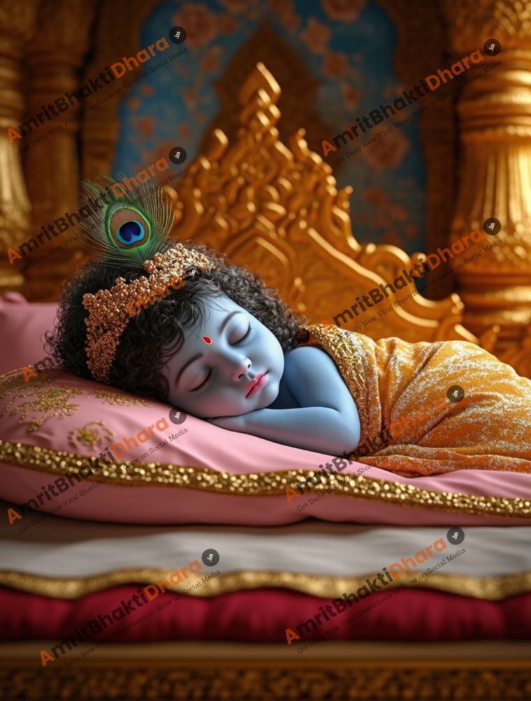 Sleeping Baby Krishna (Set of 5 Images) - Image 4