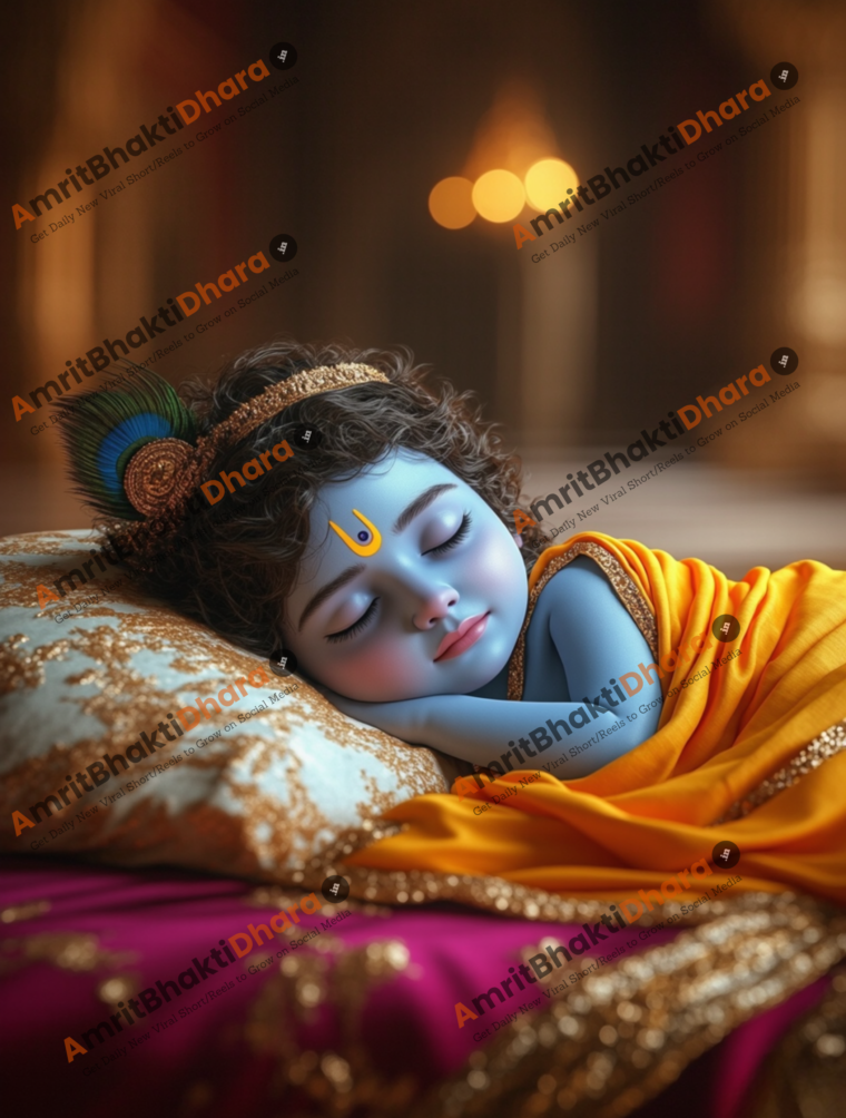 Sleeping Baby Krishna (Set of 5 Images) - Image 5