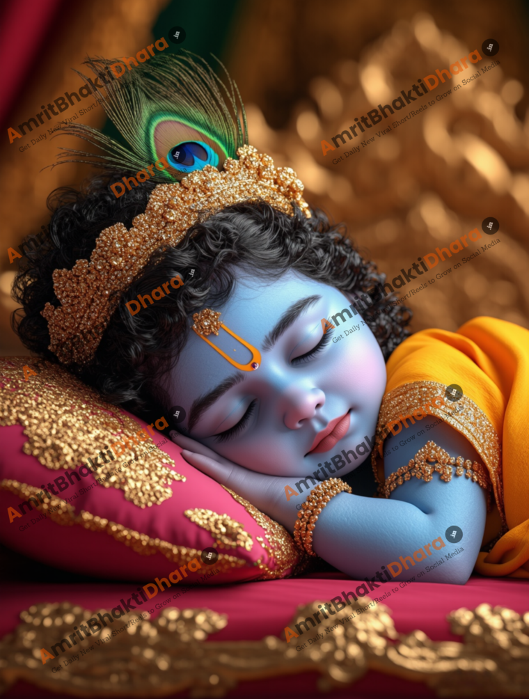 Sleeping Baby Krishna (Set of 5 Images) - Image 6