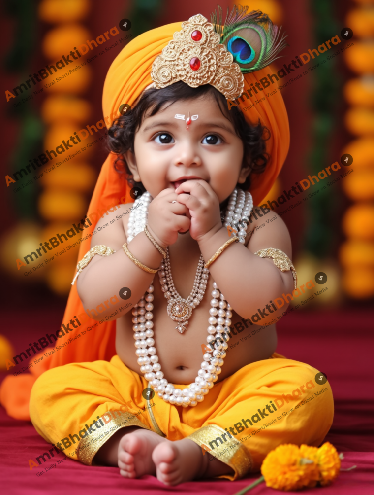 Little Krishna Hyper Realistic (Set of 5 Images) - Image 6