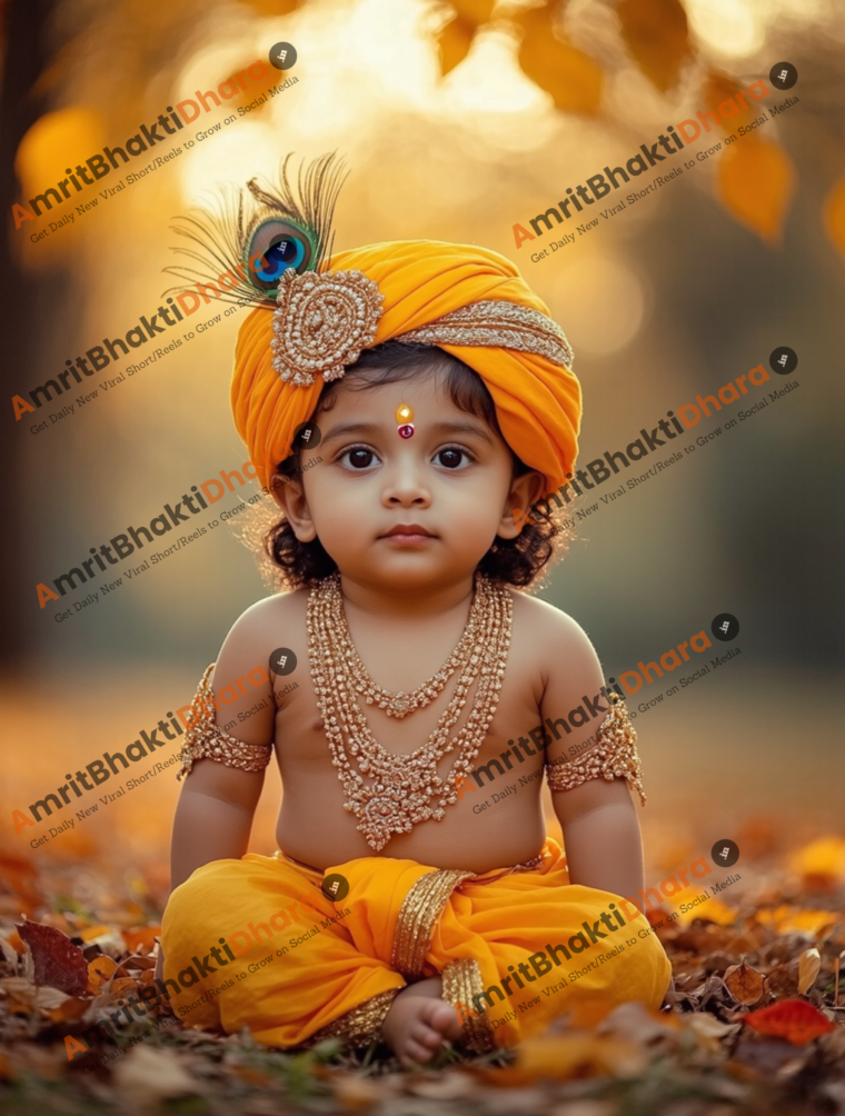 Golden Glow Bal Krishna (Set of 4 Images) - Image 5