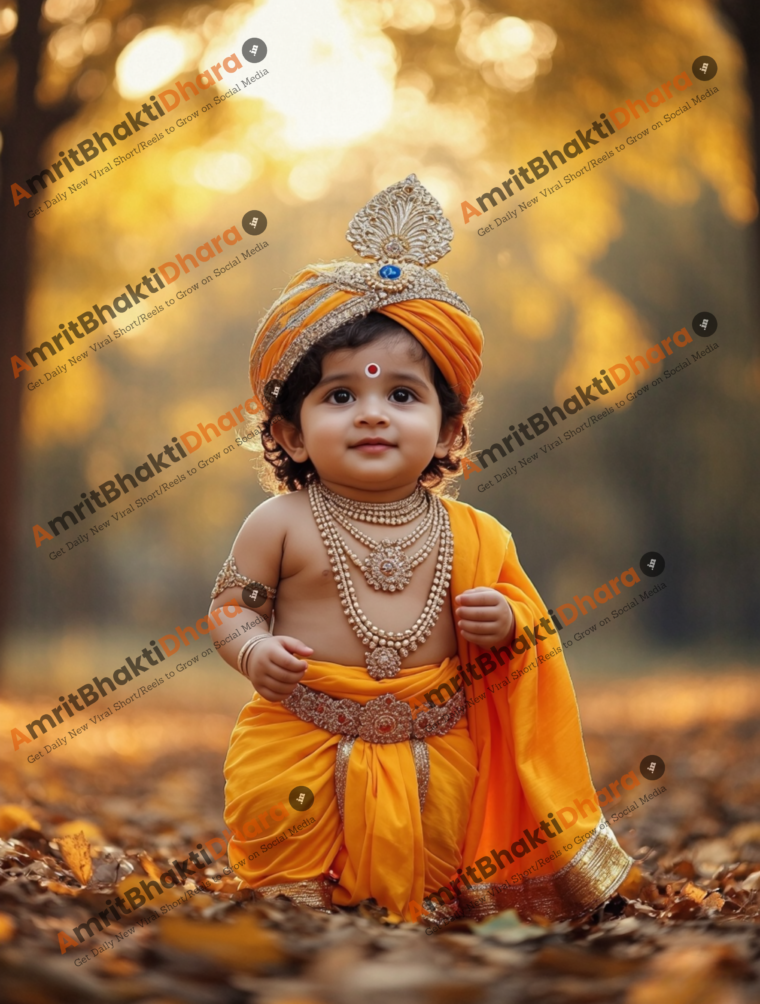 Golden Glow Bal Krishna (Set of 4 Images) - Image 3